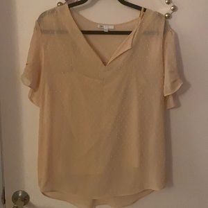 Sheer pink blouse with matching tank size large
